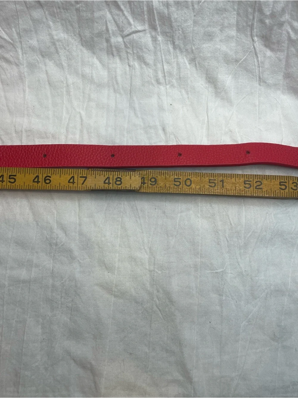Red Leather Like Skinny Belt Gold Hardware Equestrian Preppy Quiet Luxury XXL